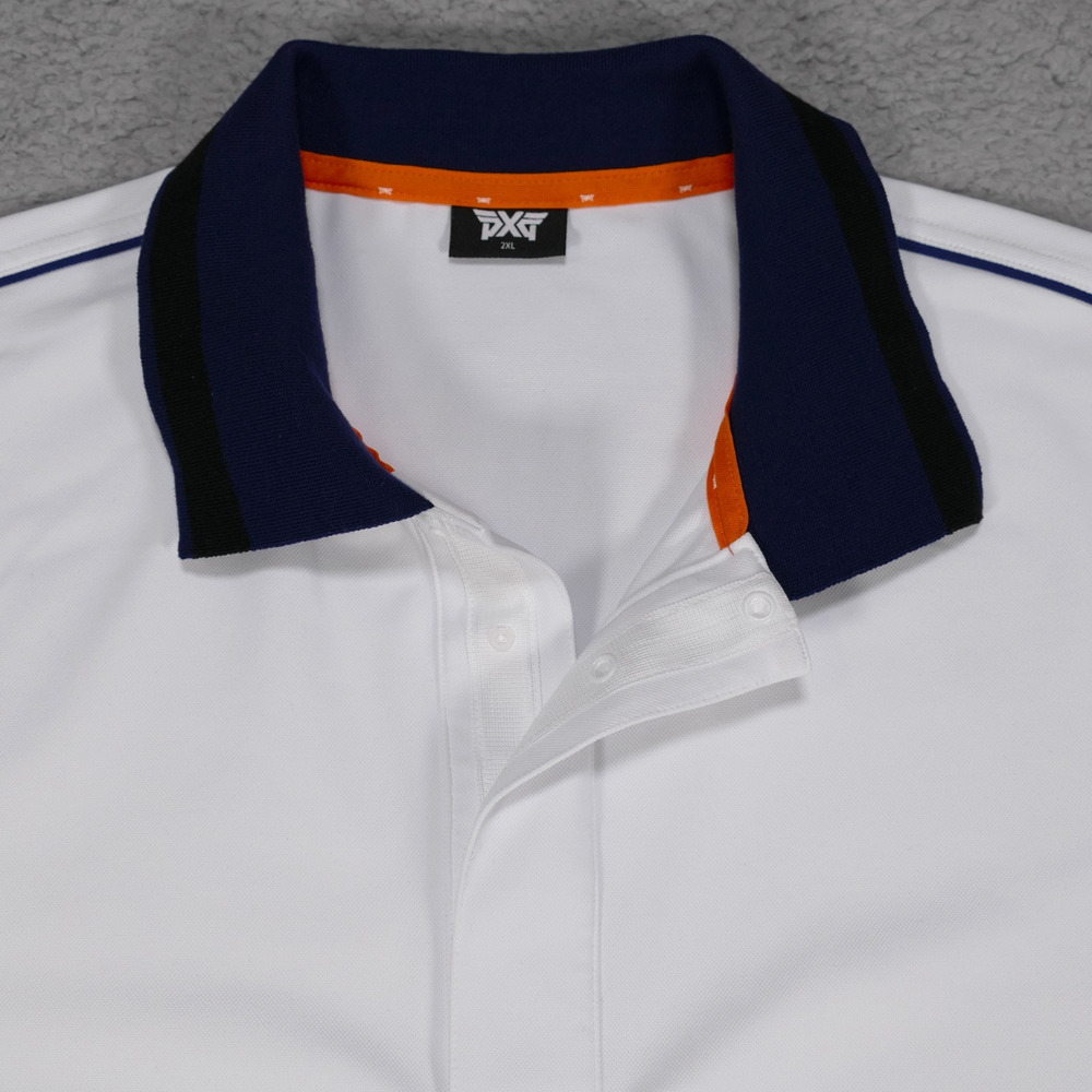 PXG-Parsons Xtreme Golf White Mens 2XL Polo Shirt Stretch Wicking Athletic